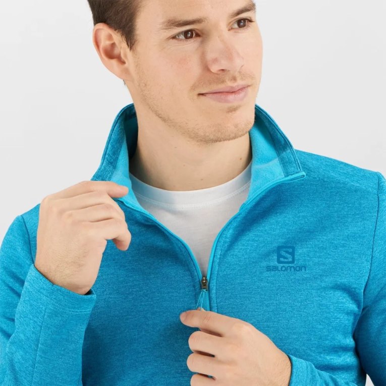 Blue Salomon Essential Lightwarm Seamless Half Zip Men's Sweatshirt | PH 14756V